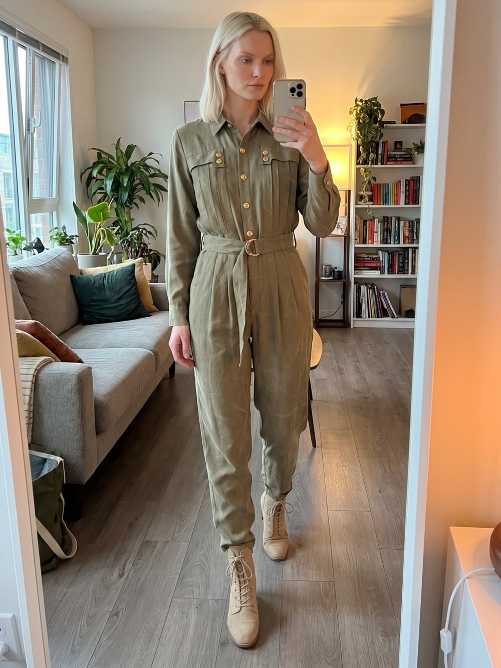Vintage 1980s Utility Belted Jumpsuit